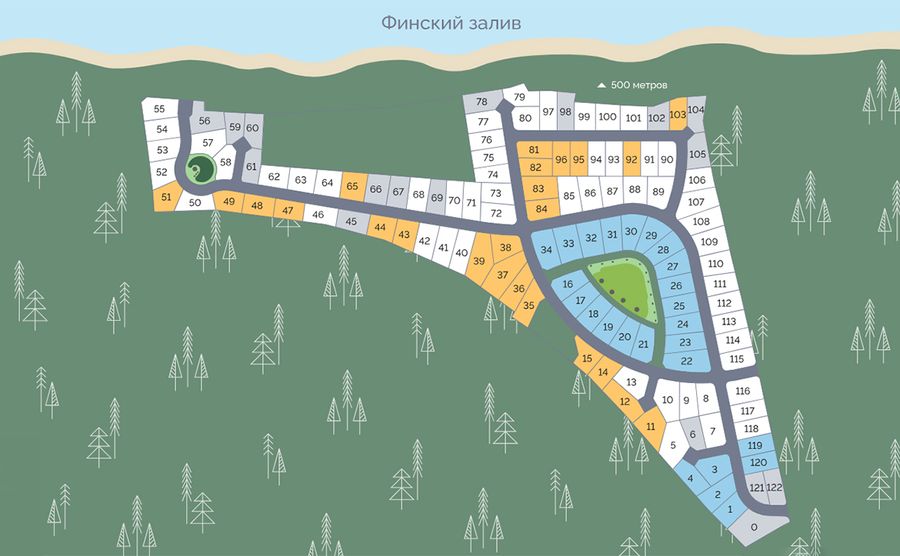 План посёлка О Море Лайф
